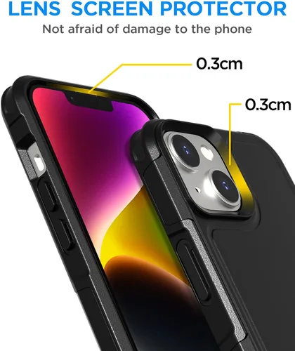 Vista 6 de AICase Funda magnética resistente de 2 capas para iPhone 14 Plus (6.7 pulgadas), resistente funda MagSafe de 2 capas, protección duradera de grado