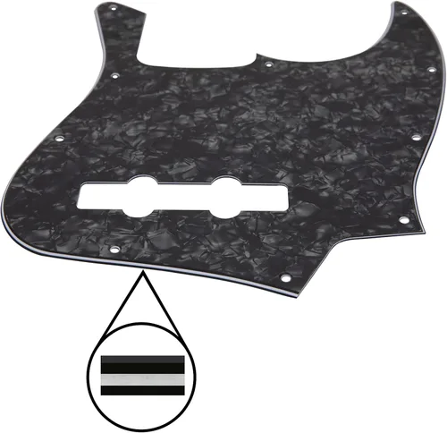 Vista 5 de 1 golpeador Yootones de 10 agujeros para Jazz Bass J Bass compatible con Fender Jazz Bass de EE. UU. y mexicano (3 capas de perlas negras)