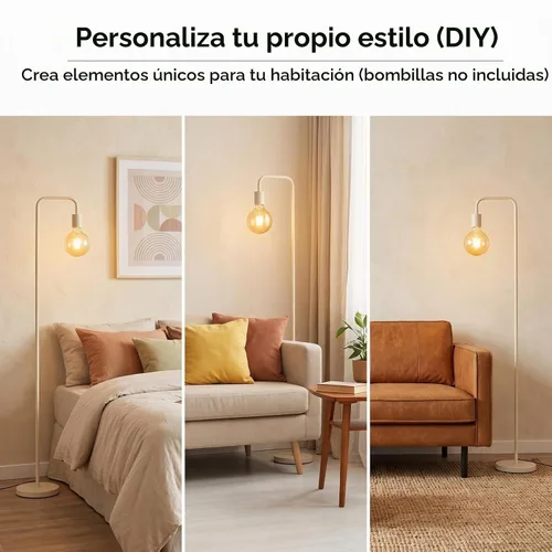Vista 7 de Lámpara de pie BoostArea Kahki de 63 pulgadas, lámpara de pie moderna y bonita, lámpara de pie de metal, enchufe E26, interruptor de Caqui