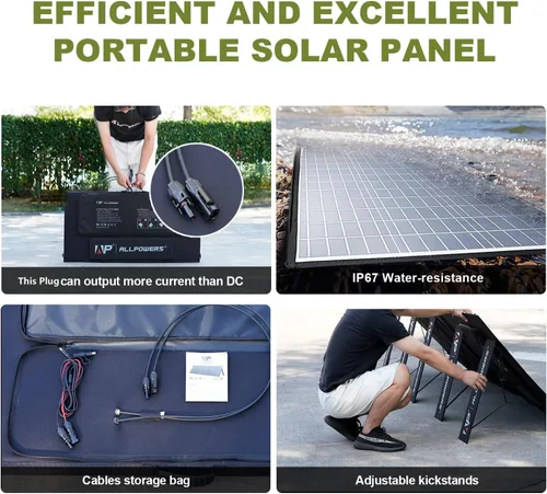 Vista 8 de [Nueva versión 2025] ALLPOWERS R1500 LITE Estación de energía portátil con panel solar SP037, generador solar LiFePO4 de 1600 W 1056 Wh con panel