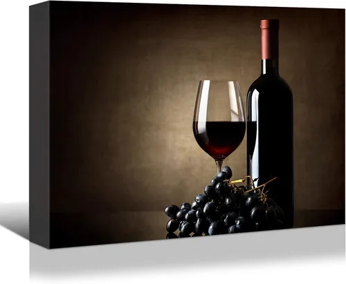 Vista 25 de Denozer - Lienzo decorativo para cocina, diseño de vino tinto (16.0 x 12.0 in)