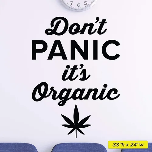 Vista 3 de Don't Panic It's Organic Wall Decal - 0530 - CBD decal - Marijuana wall art - CBD Oil - medical marijuana - Wall Decor