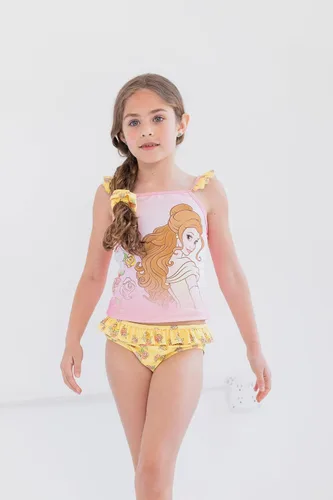 Vista 2 de Disney Conjunto de traje de baño de 3 piezas de princesa Minnie Mouse Frozen Tankini Top Bikini Bottom y Scrunchie