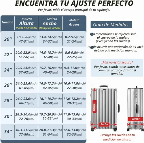 Vista 7 de Funda Transparente de PVC para Maleta, No Requiere Desmontaje Protector de Equipaje Claro Funda para Maleta Negro