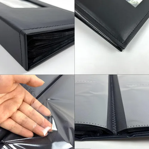 Vista 2 de Álbum de fotos de 4 x 6 pulgadas para 300 fotos, cubierta de piel sintética para álbumes de bodas, álbumes de fotos familiares, bolsillo