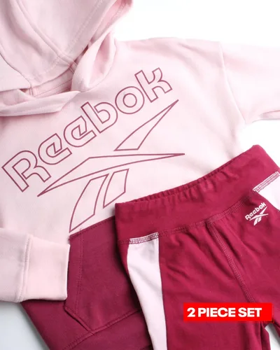 Vista 2 de Reebok Girls' Legging Set - 2 Piece Performance Fleece Hoodie Sweatshirt and Leggings - Active Set for ToddlersGirls, 2T-6X