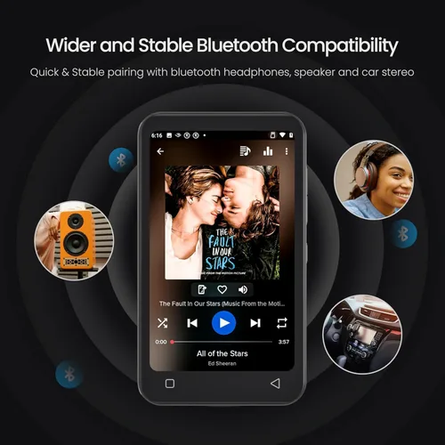Vista 5 de TIMMKOO Reproductor MP3 para niños de 80 GB con Bluetooth, controles parentales, Spotify preinstalado, audible, reproductor de música MP4 WiFi de 4