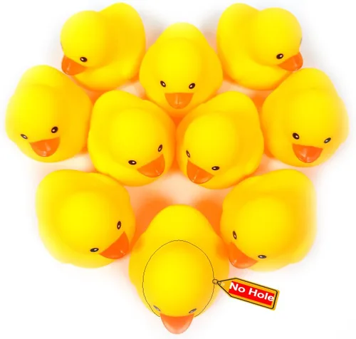 Vista 9 de 10.3 pulgadas Sin Agujero Gigante/Grande Impermeable Sin Ruido 'Bebe' Pato de Goma Divertido Amarillo/Ducikes Juguete de Baño/Piscina/Agua Sin