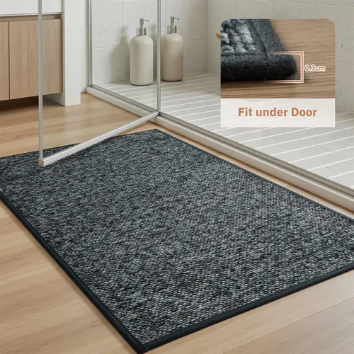 Vista 7 de PADOOR Tapetes de baño finos, trenzados para baño, tapetes de baño con parte trasera de goma antideslizante, lavables a máquina y de secado rápido