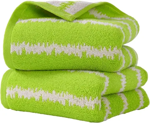 Vista 8 de YiLUOMO Toalla de mano verde moderna con diseño de ondas, súper suave, 100% algodón, altamente absorbente, toallas de mano para baño, 13 x 29