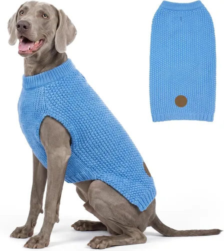 Vista 35 de KYEESE Suéter para Perro con Agujero para Correa para Perros Pequeños Machos Suéter Cálido con Hilo Reflectante Tejido Suave Ropa para Perros Machos