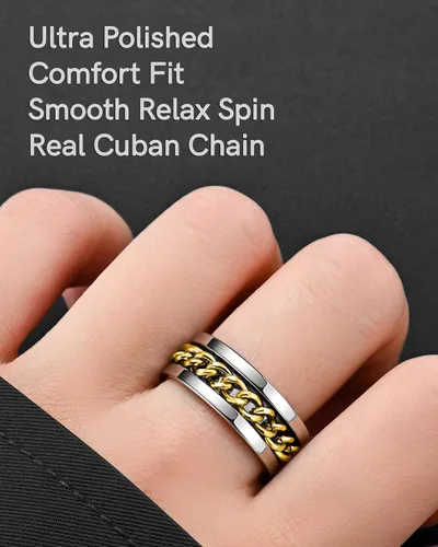 Vista 34 de King Ring 8mm Spinner Ring – Fidget Ring for Men & Women – Designed in USA