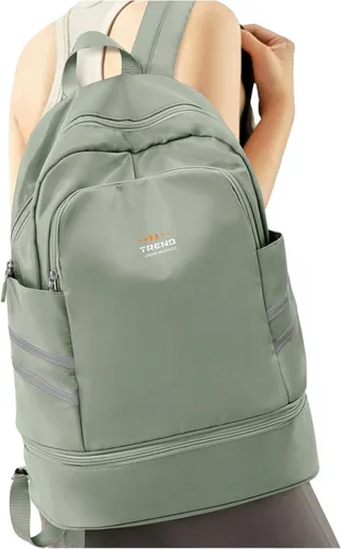 Vista 9 de SYCNB Mochila de gimnasio para mujer con compartimento para zapatos Negro
