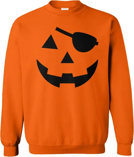 Vista 20 de Pumpkin Face - Sudadera unisex con cuello redondo para Halloween Negro - Traje de esqueleto