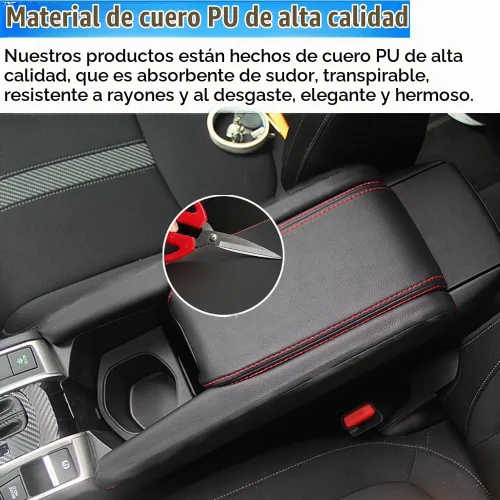 Vista 4 de Accesorios interiores personalizados para Honda 10th Civic/Hatchback 2016 2017 2018 2019 2020 2021, cubierta de cuero para consola central
