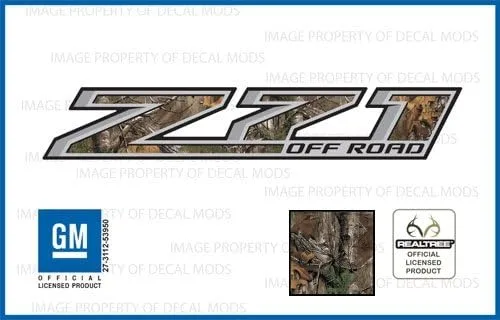 Vista 4 de Z71 - Calcomanías adhesivas para camiones todoterreno para Chevy Silverado Realtree – MAX4 (2014-2017) Bedside (juego de 2)