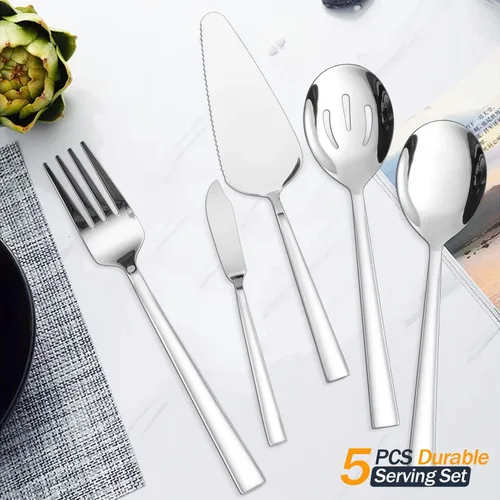 Vista 4 de HaWare Juego de cubiertos de 53 piezas con cuchillos para carne