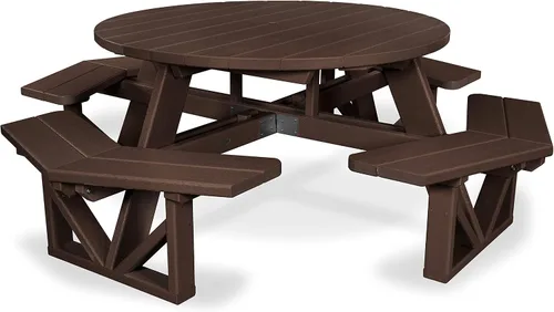 Vista 8 de Parque octogonal mesa de picnic, talla única , Teca Teak