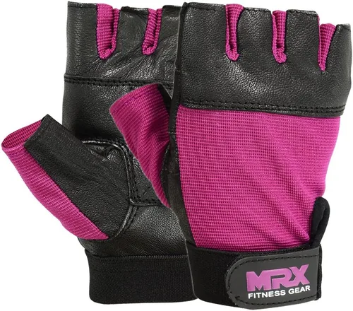 Vista 2 de MRX - Guantes de cuero para levantamiento de pesas para mujer