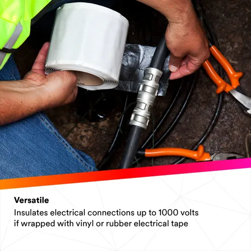 Vista 5 de 3M Scotch-Seal - Cinta adhesiva compuesta 2229, 1-1/2 pulgadas x 30 pies, negro, forro de fácil liberación, utilizado para aislamiento eléctrico