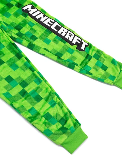Vista 4 de Minecraft Mono de pijama Pixelated Creeper para niños, Verde