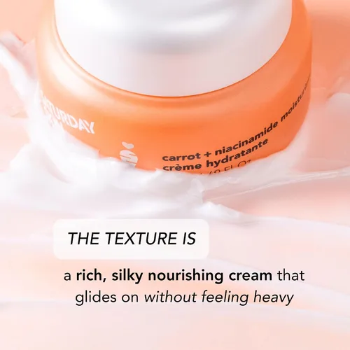 Vista 3 de Saturday Skin Crema hidratante facial con zanahoria, niacinamida, ceramidas y centella asiática, péptido, sin parabenos, sin sulfatos, sin