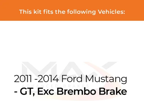 Vista 2 de [Delantero] Max Brakes Premium OE Rotores con almohadillas de cerámica de carbono KT138841 Fits 2011-2014 Ford Mustang (GT, Excl. Brembo Brake)