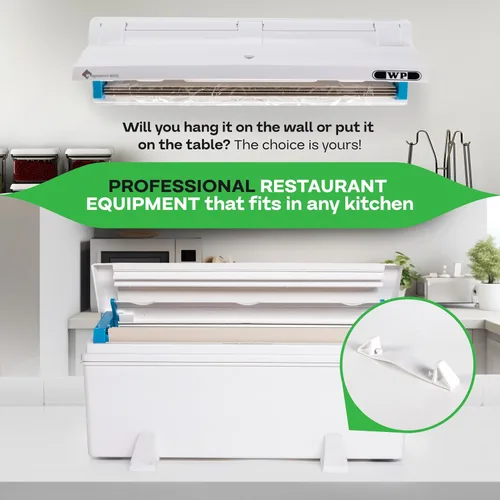 Vista 4 de IDL Packaging WP-179D - Dispensador WrapMaster de 12 pulgadas para rollos de película de alimentos, color blanco, dispensador profesional