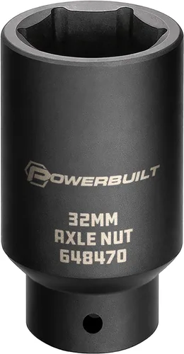 Vista 10 de Powerbuilt 647076 - 647076 - Toma de tuerca de eje de 1.142 in, punta extra profunda, quitar tuercas del eje del eje de la rueda delantera, orificio