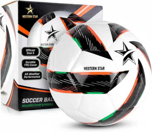 Vista 12 de Western Star Balón de fútbol Helix- Tamaño 3 4 5 – Pelotas de fútbol oficiales de grado de partido – Diseño atractivo y duradero