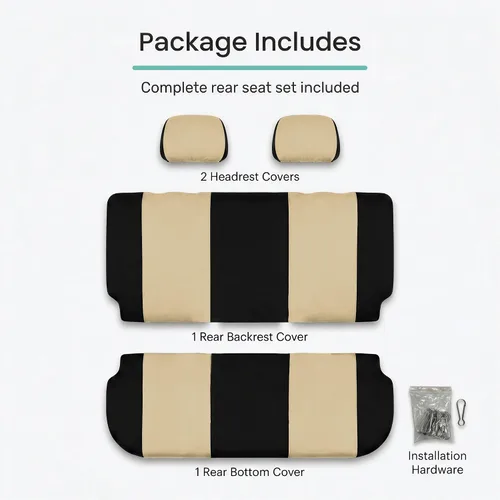 Vista 7 de FH Group Funda para Asiento de Coche para Asiento Trasero de Tela - Ajuste Universal para Coches con Banco Sólido, Protector de Asiento de Coche
