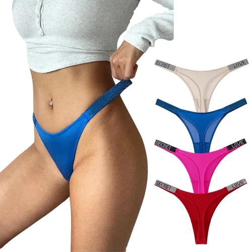 Vista 12 de Meshal Tanga sexy para mujer, bragas de algodón, con espalda en T, 5 unidades, hipster 1908-4pack