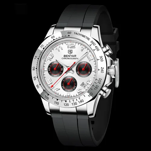 Vista 2 de BENYAR - Reloj de cuarzo para hombre, impermeable, cronógrafo, correa de goma casual con fecha
