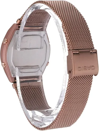 Vista 3 de Casio B640WMR-5AV Reloj clásico de acero inoxidable con banda de malla de acero inoxidable para hombre