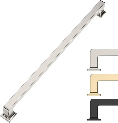 Vista 25 de 9BUILD Paquete de 6 pomos de latón cepillado de 1.2 pulgadas para gabinetes, pomos dorados para cajones, perillas cuadradas para gabinetes
