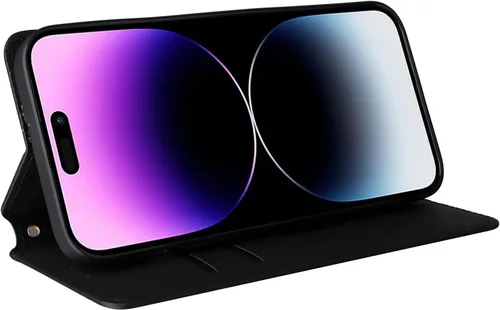 Vista 2 de bojioderf Funda compatible con Blu View 1, compatible con Blu View1 B100DL tarjetero con soporte abatible, color negro