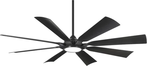 Vista 3 de MINKA-AIRE F756L-BNW Future Ventilador de techo LED de 65 pulgadas para exteriores en acabado húmedo de níquel cepillado con aspas plateadas y una