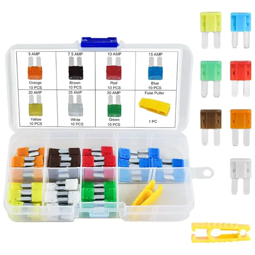 Vista 11 de Kit de fusibles MuHize Micro2 - 35 piezas de fusibles Micro2 tipo cuchilla (5A, 7.5A, 10A, 15A, 20A, 25A, 30A) con herramienta extractora