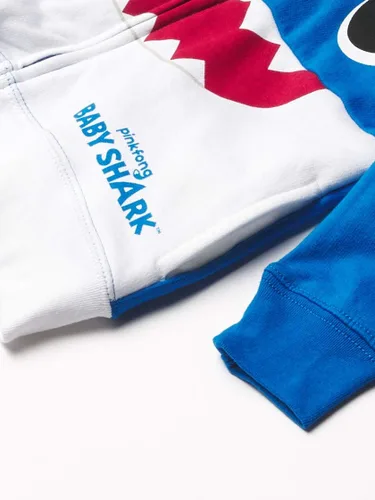 Vista 4 de Pinkfong - Sudadera con capucha con cremallera para bebé, diseño de tiburón, color azul
