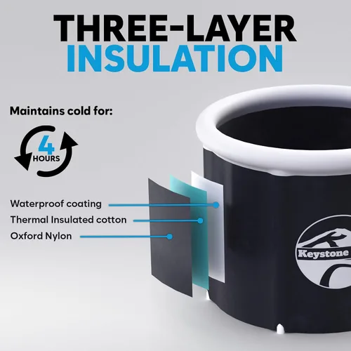 Vista 3 de Bañera fría – Bañera de hielo portátil para atletas y adultos – Bañera inflable para terapia de agua fría, recuperación deportiva y bienestar – Uso