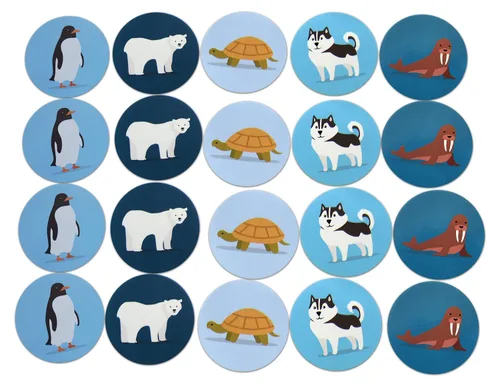 Vista 2 de Novel Merk Calcomanías de vinilo Arctic Sea Animals – Calcomanías de despegar y pegar, decoración de pared, accesorio para botella de agua