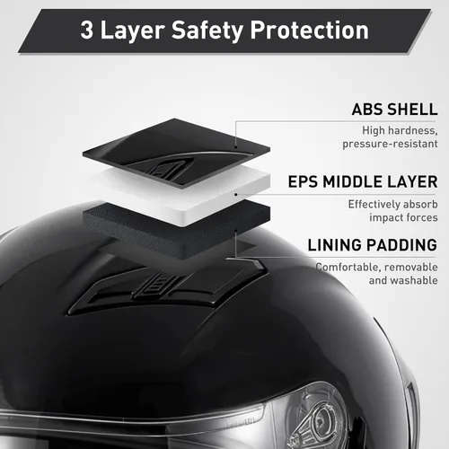 Vista 4 de SPARK Casco de motocicleta de cara completa para adultos, aprobado por DOT, ligero y ventilado, doble visera para hombres y mujeres, motos de nieve
