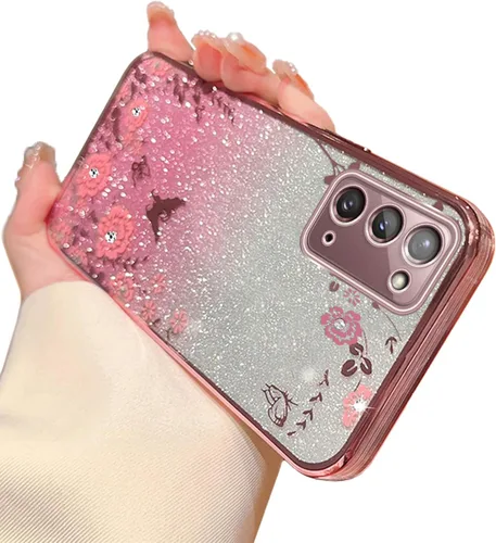 Vista 26 de Funda para Samsung Galaxy S8, Samsung S8 para mujer, cambio gradual con purpurina, cristal suave, TPU mariposa, floral, corazón, transparente, funda
