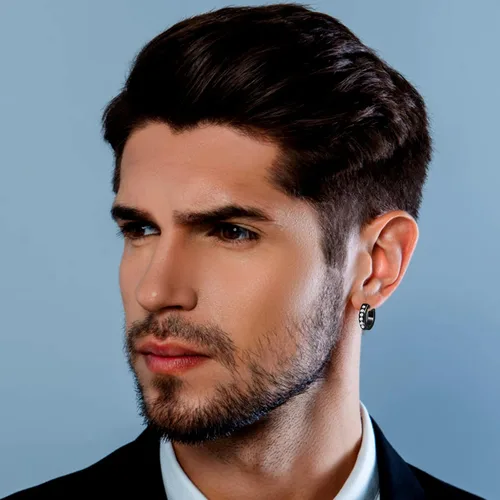 Vista 4 de ONESING Juego de 15 pares de aretes para hombre, aretes negros de acero inoxidable, aretes de cruz para hombres y mujeres, hipoalergénicos
