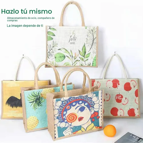 Vista 8 de Bolsa de yute grande de 16.5 x 7 x 13 pulgadas [10 unidades] con asas