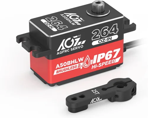Vista 15 de AGFRC 19 kg de bajo perfil impermeable RC-Winch-Servo - 0.073s de alta velocidad, engranaje de metal CNC completo, servo inteligente programable sin