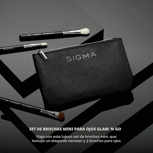 Vista 2 de Sigma Beauty Glam'n Go - Juego de brochas para ojos, cepillo de maquillaje, arándano, paquete de 4