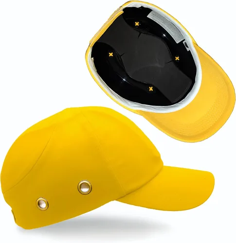 Vista 10 de Casco de béisbol amarillo de seguridad para hombres y mujeres