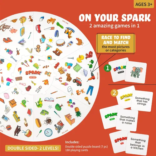 Vista 2 de Juego a juego de juegos de mesa preescolares para niños 2 en 1, juegos de coincidencias y categorías, materiales de terapia del habla