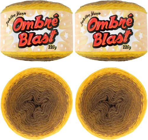 Vista 51 de JubileeYarn - Hilo Ombré Blast (7.76 oz/torta de algodón para bebé, 1 torta)